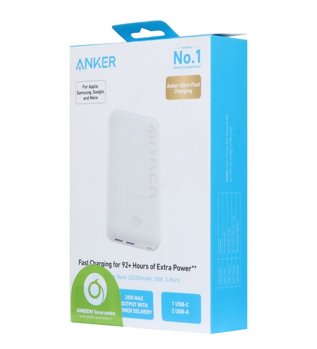 تصویر  پاوربانک ( فست شارژ) انکر 25W مدل A1288 ظرفیت 20000 میلی آمپر ساعت