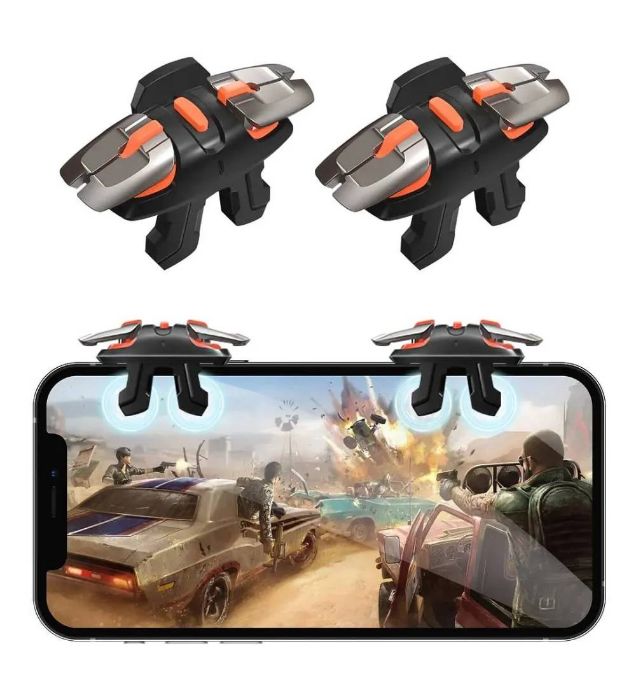 تصویر  دسته بازی موبایل لیزری 6 انگشتی کالاف دیوتی و پابجی مدل G6