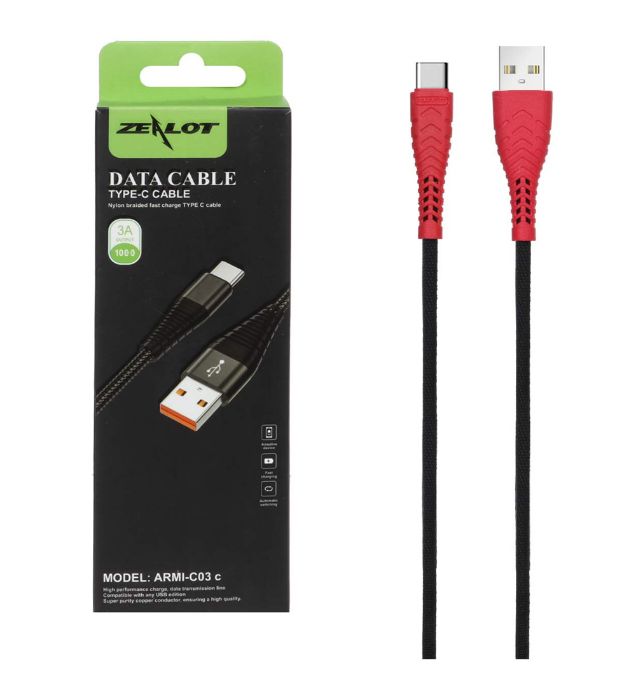 تصویر  کابل شارژ فست تایپ سی زیلوت مدل ARMI-C03C