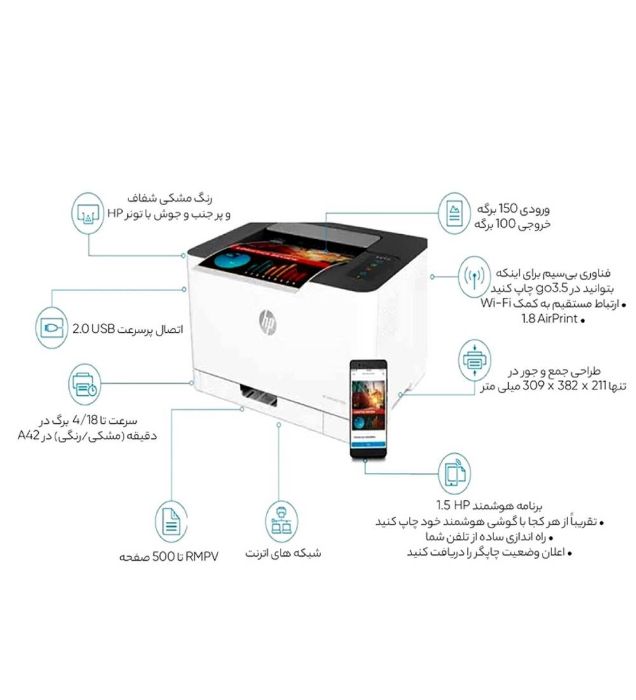 تصویر  پرینتر لیزری رنگی اچ پی مدل Color Laser 150nw