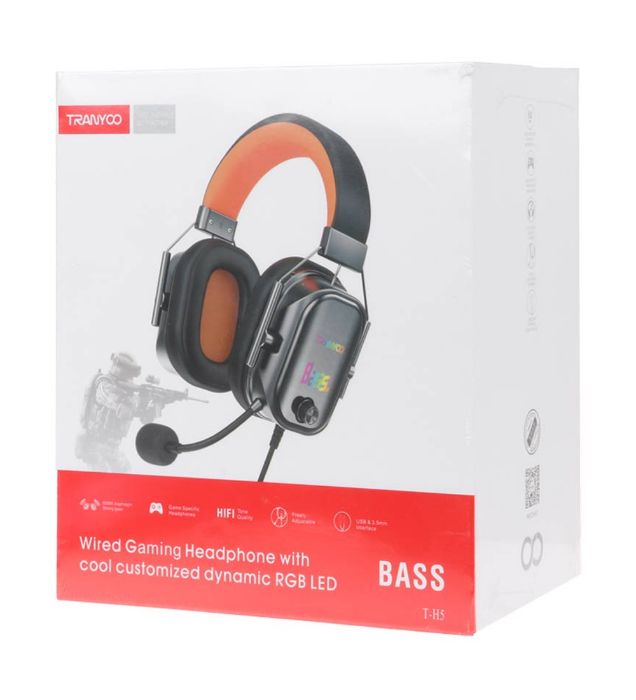 تصویر  هدفون سیمی گیمینگ ترانیو مدل T-H5