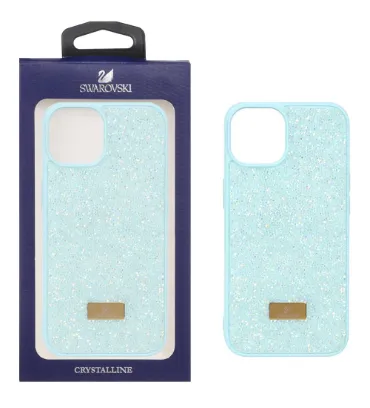 تصویر  قاب Swarovski برای گوشی اپل iPhone 13 / iPhone 14 - سبزآبی