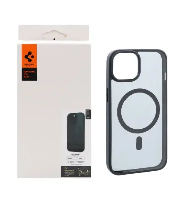تصویر قاب گوشی اپل iPhone 13 / 14 اسپیگن با توری اسپیکر فلزی - مشکی