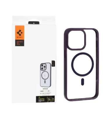 تصویر  قاب گوشی اپل iPhone 15 Pro Max اسپیگن با توری اسپیکر فلزی - بنفش