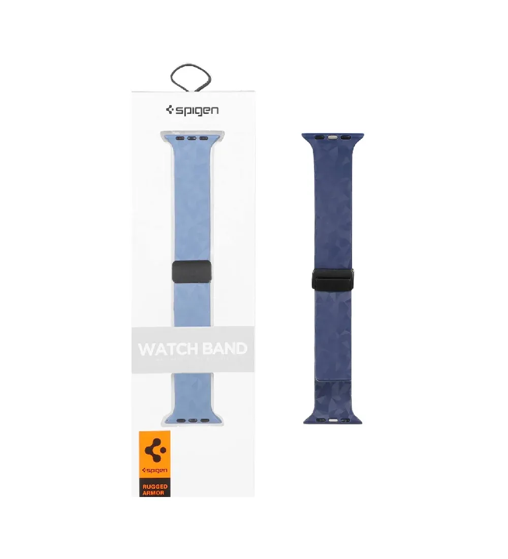 تصویر  بند اپل واچ 42/44/45/49 میلی متری اسپیگن مدل Rugged Armor - آبی