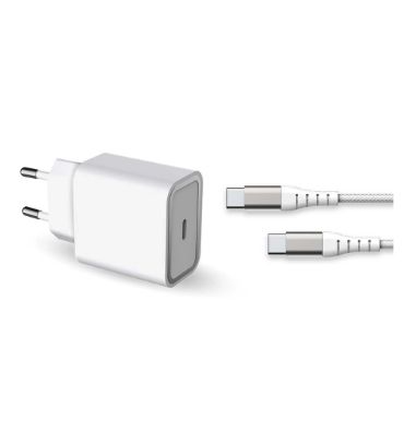 شارژر دیواری فورس 25 وات مدل FPLICS25WCBLCCW USB-C PD به همراه کابل 1.2 متری یو اس بی سی به یو اس بی سی