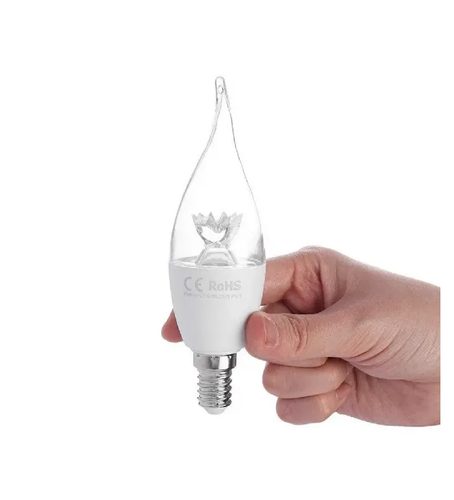 تصویر  لامپ ال ای دی 7 وات کملیون مدل شمعی اشکی کریستالی پایه E14