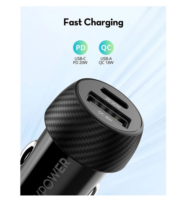 تصویر  شارژر فندکی راوپاور 20 وات مدل RP-VC1016