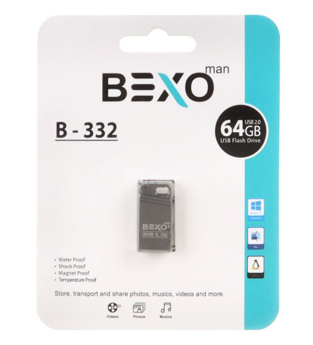 تصویر  فلش مموری بکسو مدل B-332 USB2.0 ظرفیت 64 گیگابایت