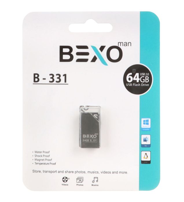 تصویر  فلش مموری بکسو مدل B-331 USB2.0 ظرفیت 64 گیگابایت