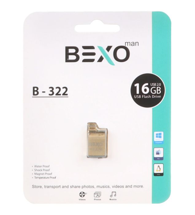 تصویر  فلش مموری بکسو مدل B-322 USB2.0 ظرفیت 16 گیگابایت