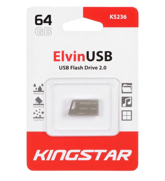 تصویر  فلش مموری کینگ استار مدل Elvin KS236 USB2.0 ظرفیت 64 گیگابایت