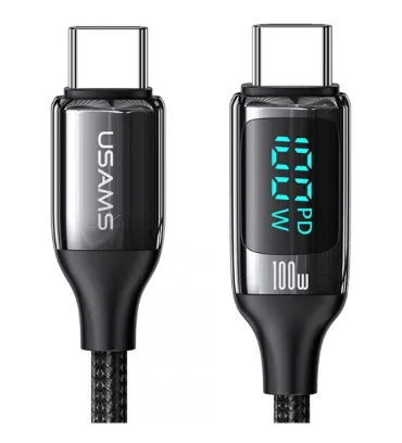 تصویر کابل شارژ تایپ سی به تایپ سی یوسامس مدل US-SJ546 طول 1.2 متر