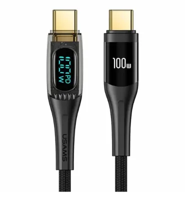 تصویر کابل شارژ تایپ سی به تایپ سی یوسامس مدل US-SJ590 طول 1.2 متر