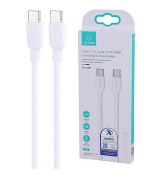 تصویر  کابل شارژ تایپ سی به تایپ سی یوسامس مدل US-SJ613 طول 1 متر