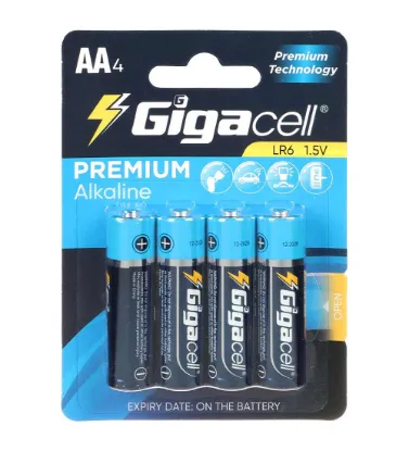 تصویر  باتری قلمی گیگاسل مدل Premium Alkaline LR6 بسته 4 عددی
