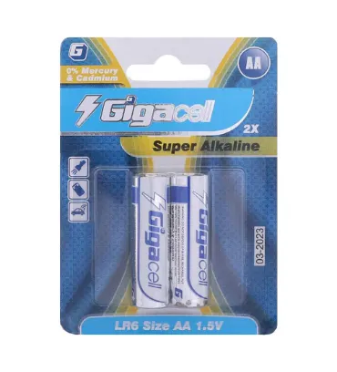 تصویر  باتری قلمی گیگاسل مدل Super Alkaline بسته 2 عددی