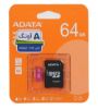 تصویر  کارت حافظه ای دیتا مدل ADATA MICRO SDXC UHS-I V10 R100W25+ADP ظرفیت 64 گیگابایت