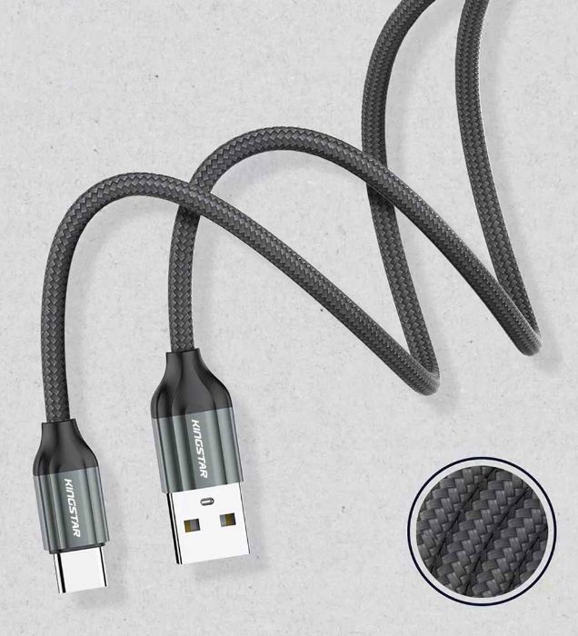 تصویر  کابل شارژ تایپ سی کینگ استار مدل K21C با طول 1 متر