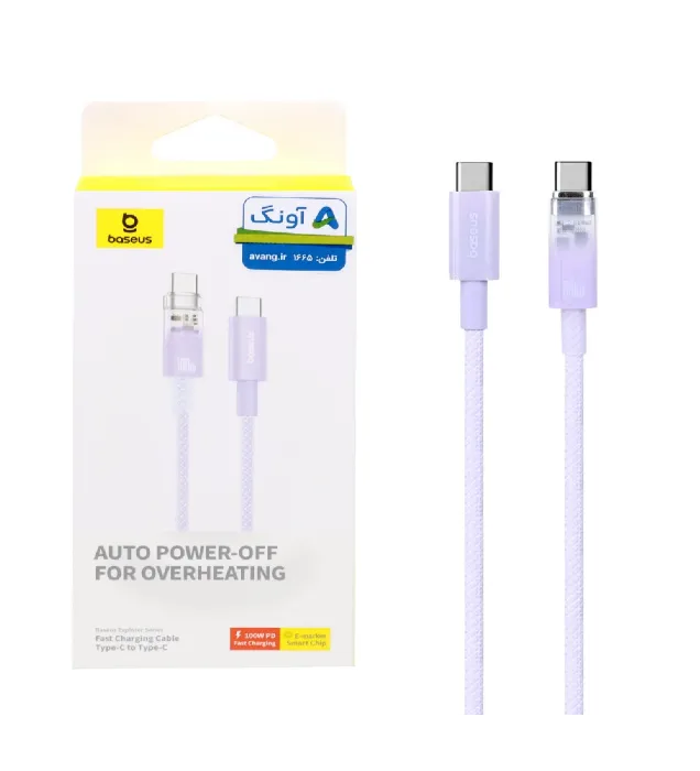 تصویر  کابل شارژ تایپ سی به تایپ سی بیسوس مدل CB000043