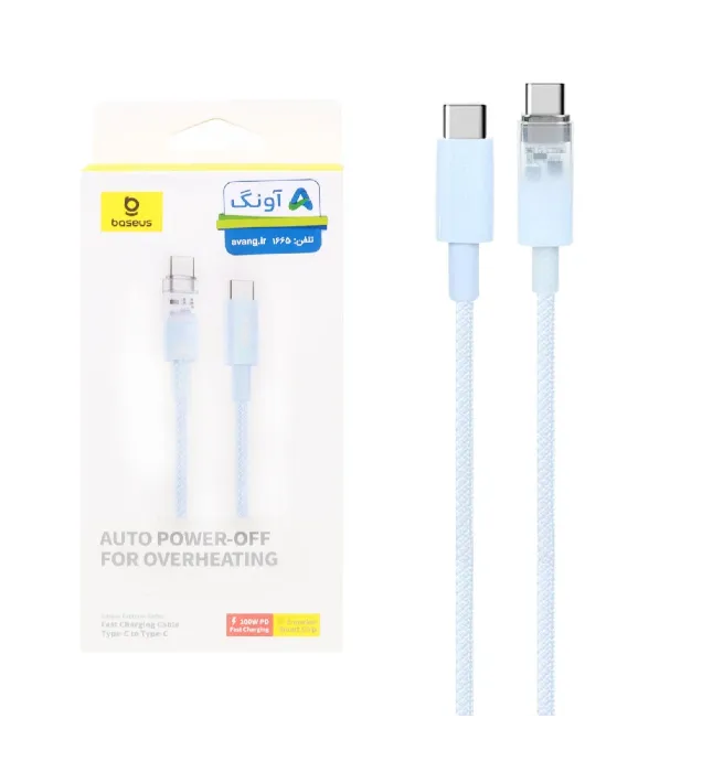 تصویر  کابل شارژ تایپ سی به تایپ سی بیسوس مدل CB000043