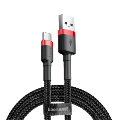 تصویر  کابل تبدیل USB به USB-C باسئوس مدل Cafule Cable A-C 3A CATKLF طول 1 متر