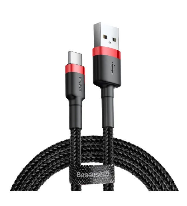 تصویر  کابل تبدیل USB به USB-C باسئوس مدل Cafule Cable A-C 3A CATKLF طول 1 متر