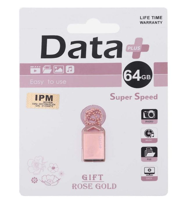 تصویر  فلش مموری دیتا پلاس مدل Gift Rose Gold USB2.0 ظرفیت 64 گیگابایت