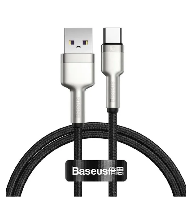 تصویر  کابل تبدیل USB به USB-C باسئوس مدل Cafule Metal Data Cable A-C 66W CAKF000 طول 1 متر