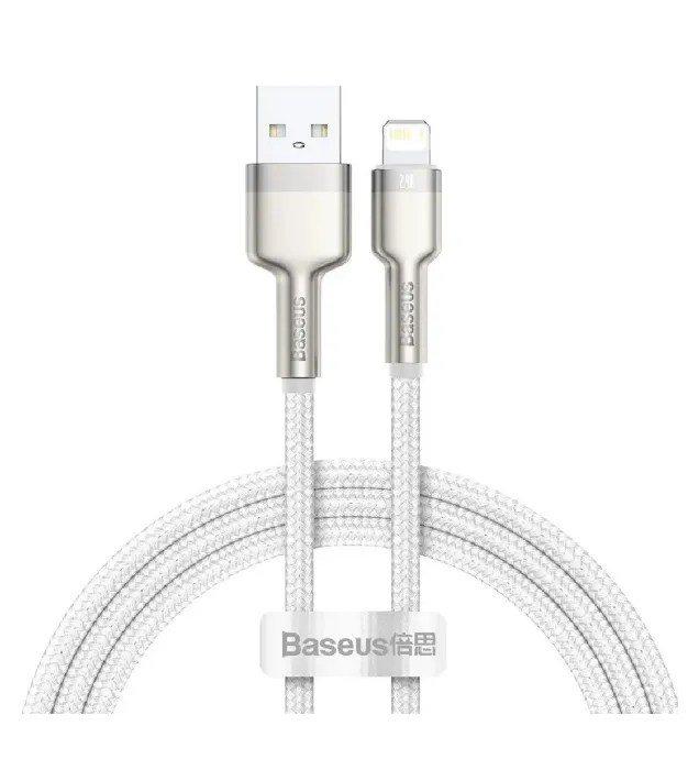 تصویر  کابل تبدیل USB به لایتنینگ باسئوس مدل Cafule Metal Data Cable USB CALJK طول 25 سانتیمتر