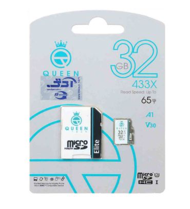 کارت حافظه microSDHC کوئین تک مدل 433X کلاس 10 استاندارد U3 سرعت 65MB/s به همراه آداپتور ظرفیت 32 گیگابایت