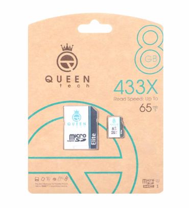 کارت حافظه microSDHC کوئین تک مدل 433X کلاس 10 استاندارد U1 سرعت 65MB/s به همراه آداپتور ظرفیت 8 گیگابایت
