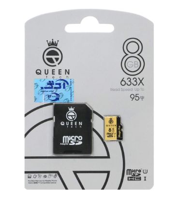 کارت حافظه microSDXC کوئین تک مدل 633X کلاس 10 استاندارد U1 سرعت 95MB/s به همراه آداپتور ظرفیت 8 گیگابایت