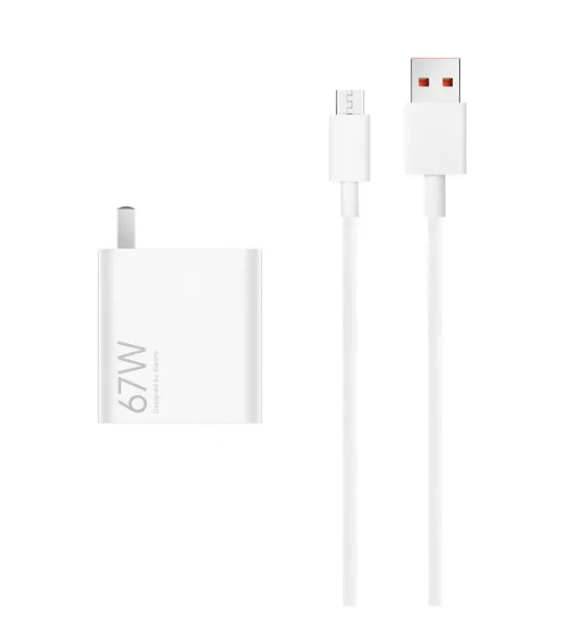 تصویر  شارژر دیواری سرکارتنی فست تک پورت دو پین آمریکایی شیائومی مدل MDY-14-EV 67W به همراه کابل Type-C