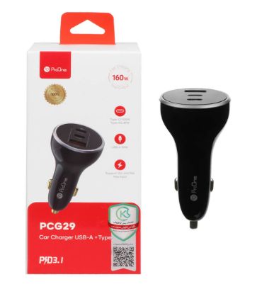 شارژر فندکی فست و PD سه پورت پرووان مدل PCG29 160W