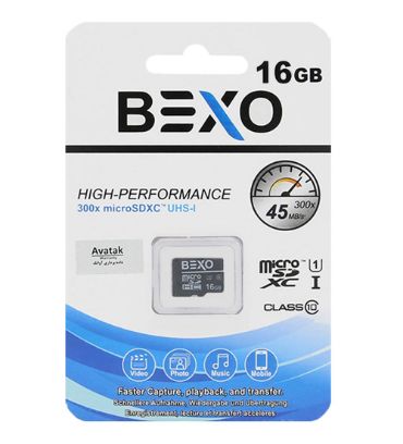 کارت حافظه microSDHC بکسو مدل X300 کلاس 10 استاندارد UHS-I U1 سرعت 45MB/s ظرفیت 16 گیگابایت