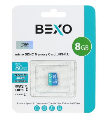کارت حافظه microSDHC بکسو مدل اکسترا 533X کلاس 10 استاندارد UHS-I U1 سرعت 80MB/s ظرفیت 8 گیگابایت