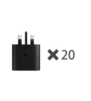 شارژر دیواری سامسونگ 25 وات CH مدل (پک 20 عددی) (سه پین)