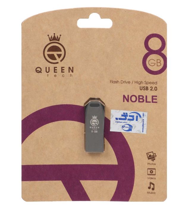 تصویر  فلش مموری کوئین مدل Noble USB2.0 ظرفیت 8 گیگابایت