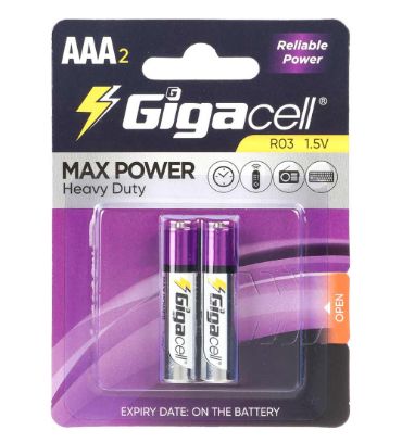 باتری نیم قلمی گیگاسل مدل Max Power Heavy Duty R03 بسته 2 عددی