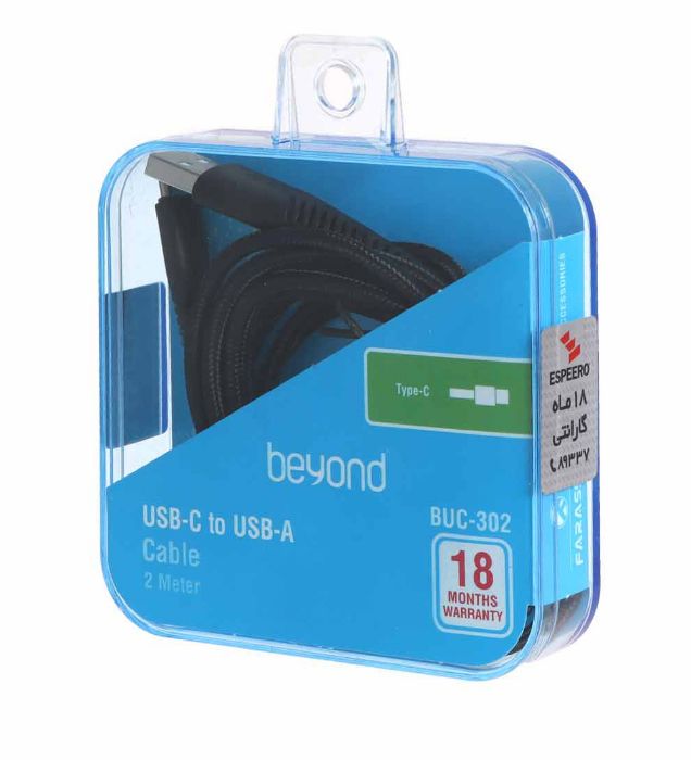 تصویر  کابل شارژ تایپ سی بیاند مدل Buc-302 طول 2 متر