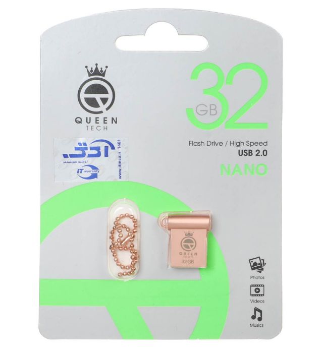 تصویر  فلش مموری کوئین مدل tech-NANO USB2.0 ظرفیت 32 گیگابایت