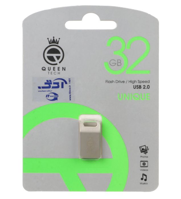 تصویر  فلش مموری کوئین مدل UNIQUE USB 2.0 ظرفیت 32 گیگابایت