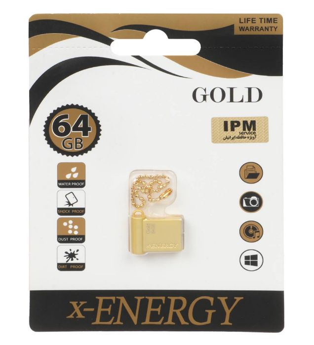 تصویر  فلش مموری ایکس انرژی مدل Gold USB2.0 ظرفیت 64 گیگابایت