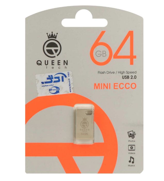 تصویر  فلش مموری کوئین مدل Mini Ecco USB 2.0 ظرفیت 64 گیگابایت