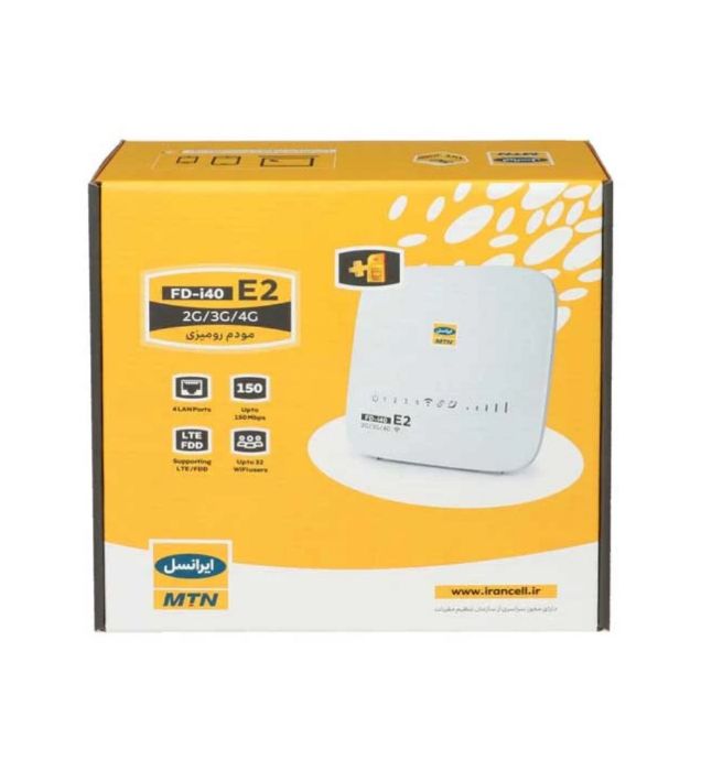 تصویر  مودم ایرانسل مدل FDi40 E2 ثبت شده (بدون سیم کارت) تصویر  مودم ایرانسل مدل FDi40 E2 ثبت شده (بدون سیم کارت)