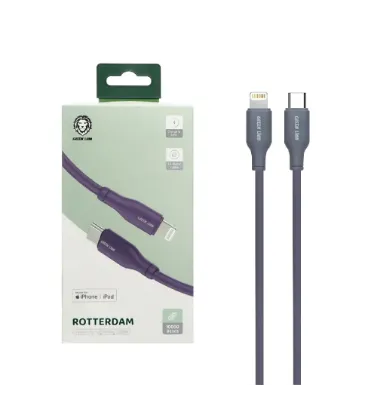 تصویر  کابل شارژ فست Type-C to Lightning گرین لاین مدل GNRTTYCTLTGPL طول 1.2 متری