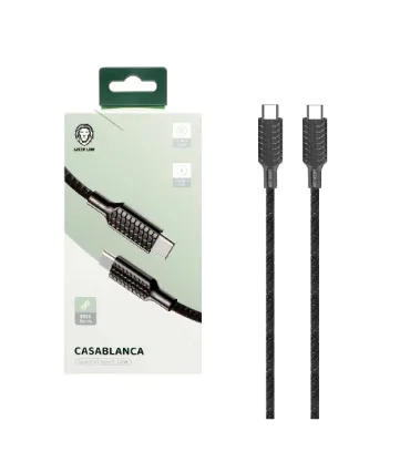 تصویر  کابل شارژ فست Type-C to Type-C گرین لاین مدل GNCASTYC2TYCBK طول 1.2 متری