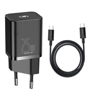 شارژر دیواری 25W باسئوس مدل TZCCSUP-L به همراه کابل 1 متری