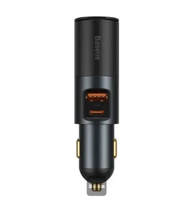 تصویر  شارژر فندکی سریع باسئوس مدل Share Together Fast Charge with Cigarette Lighter Expansion Port U+C